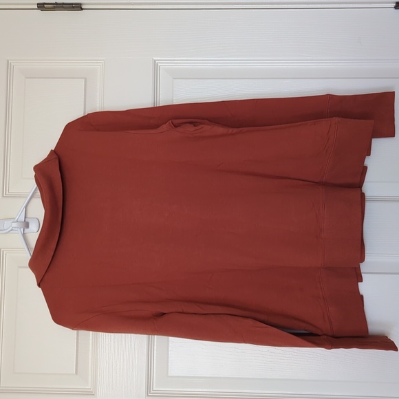 Amazon Essentials Rust/Orange Long Sleeve Terry Funnelneck Top NWT - Picture 5 of 10